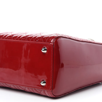 Christian Dior Patent Cannage Large Lady Dior Red 10 of 10