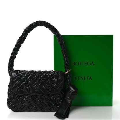 Bottega Veneta Calfskin Foulard Intreccio Kalimero Città Shoulder Bag Black 9 of 9