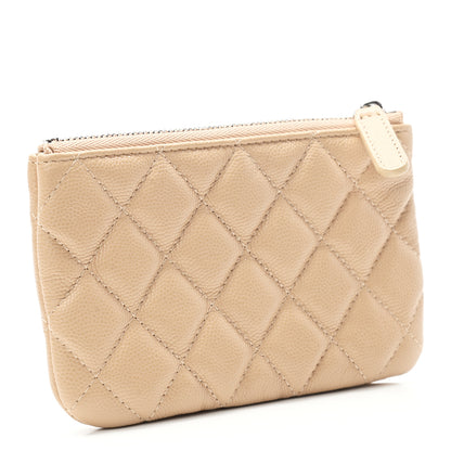 Chanel Caviar Quilted Small Cosmetic Case Beige 3 of 7