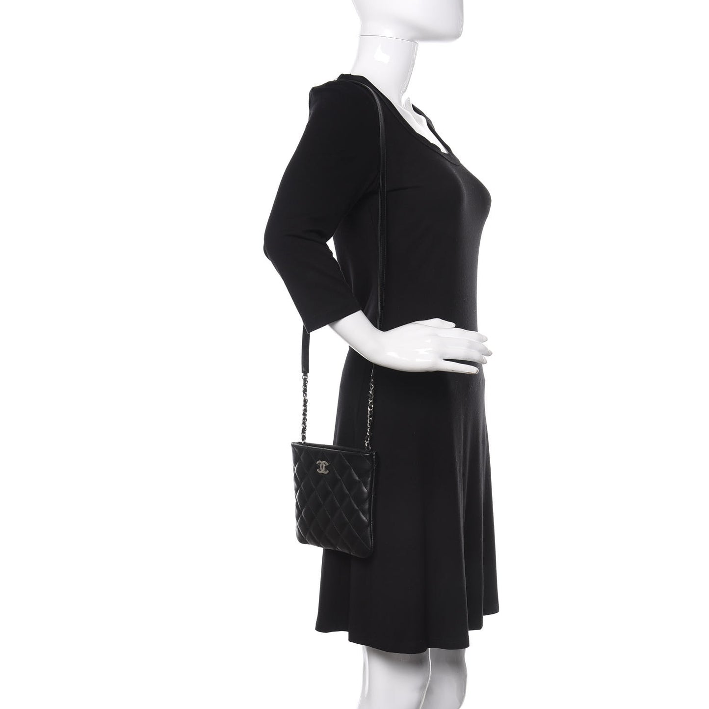 Lambskin Quilted Crossbody Bag Black