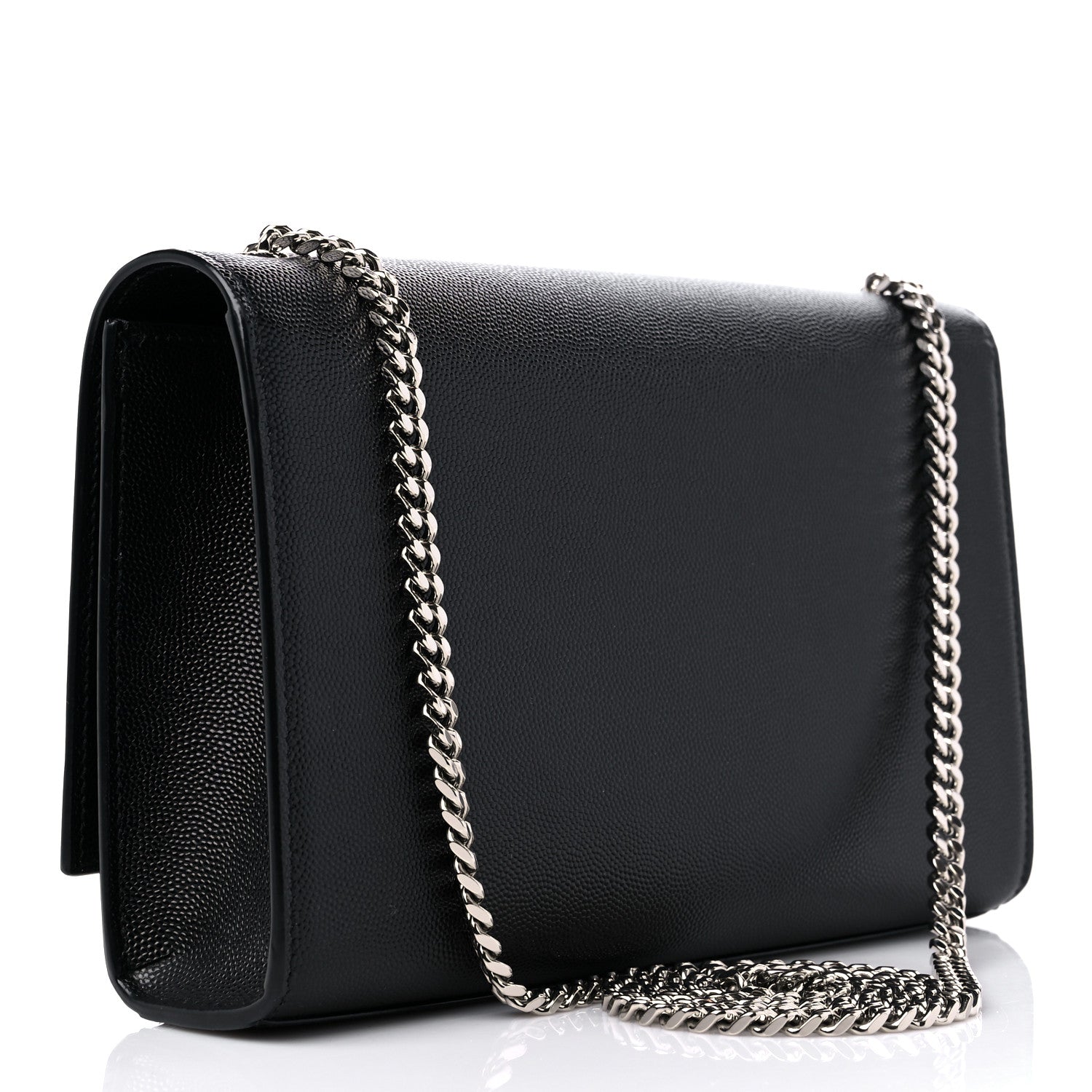 Saint Laurent Grain De Poudre Medium Classic Monogram Kate Satchel Black 3 of 11