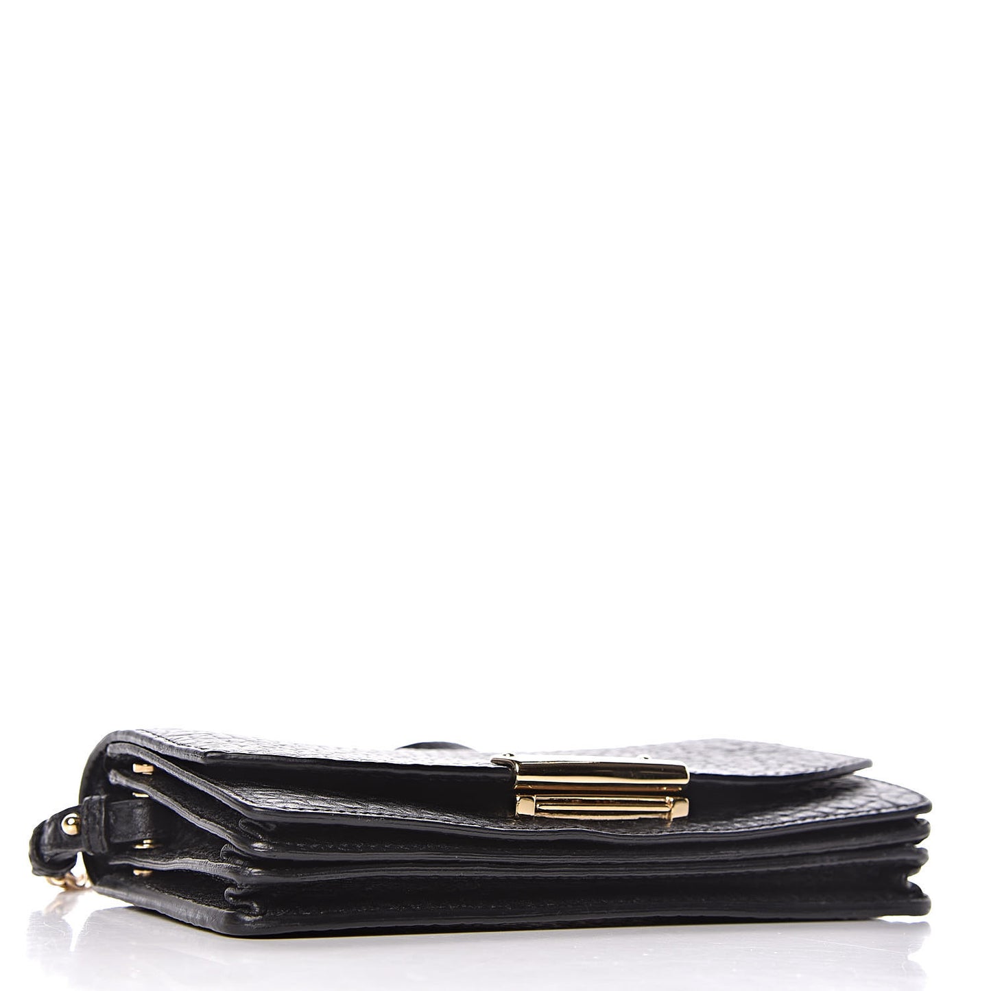 Signature Grain Small Madison Chain Clutch Black