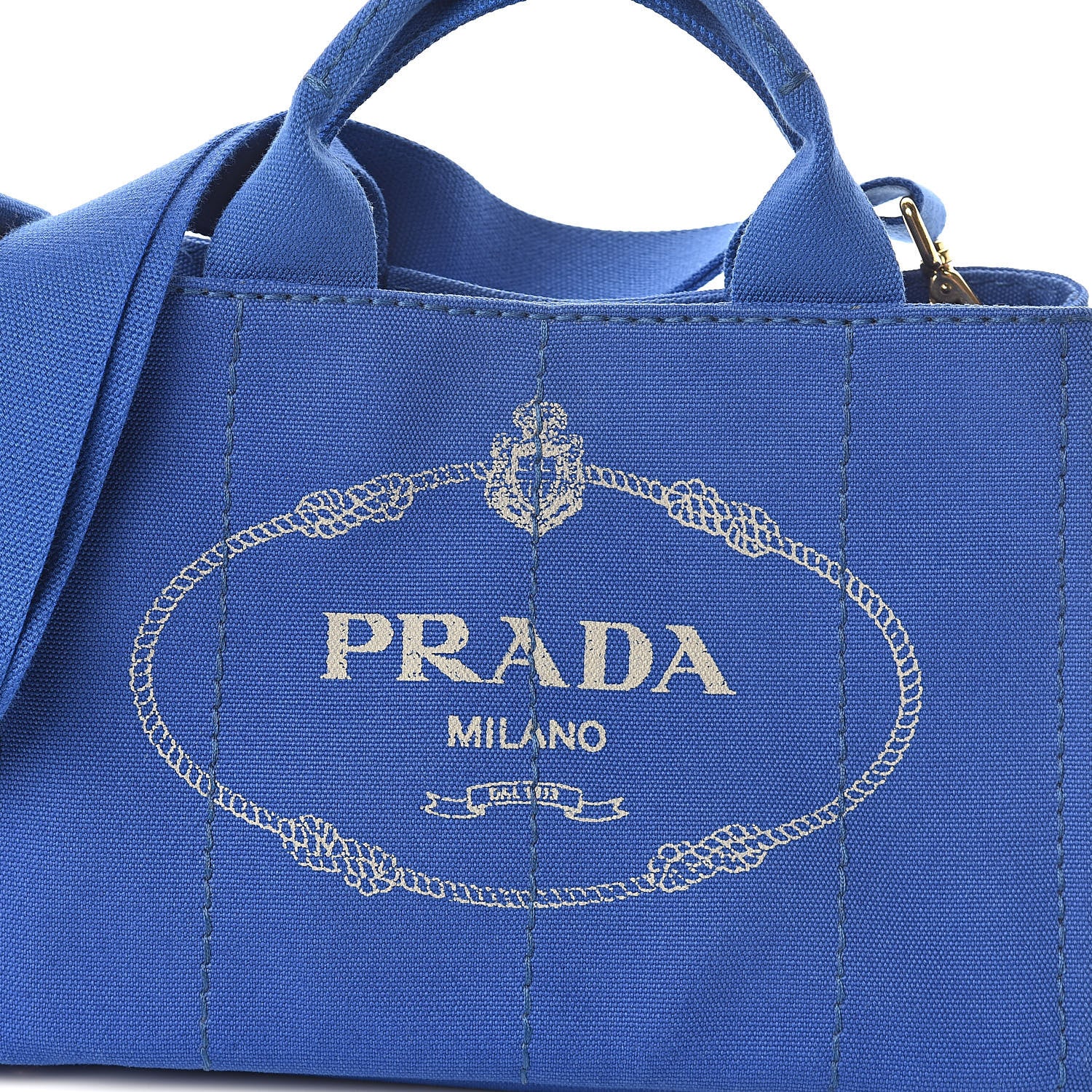 Prada Canapa Small Logo Tote Cobalto 7 of 9