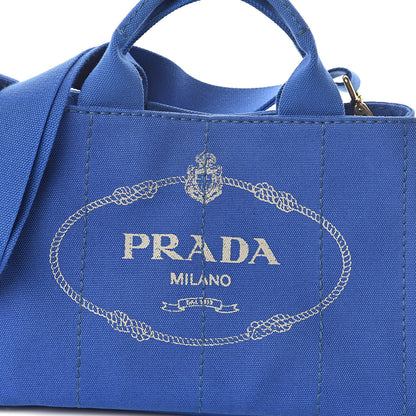 Prada Canapa Small Logo Tote Cobalto 7 of 9