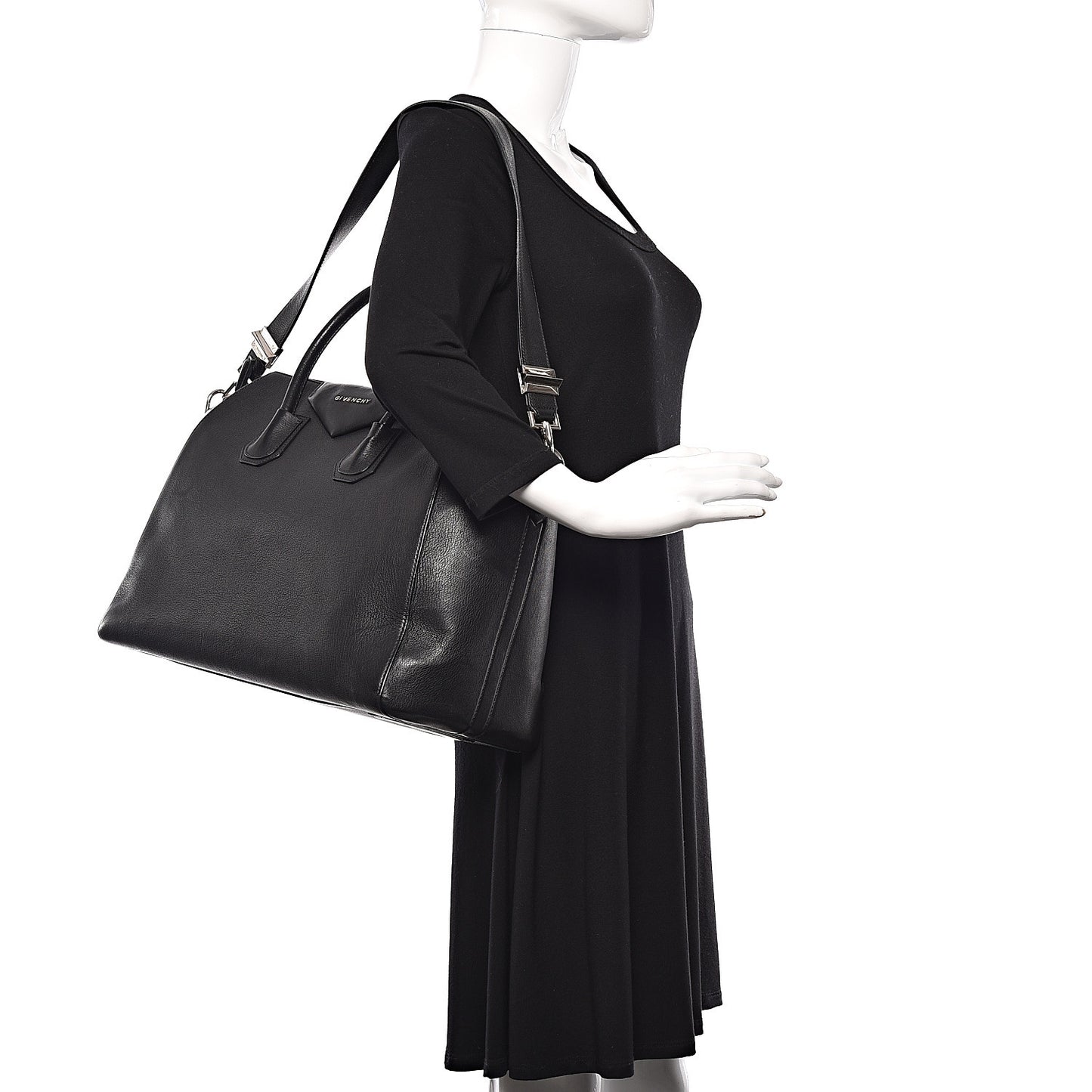 Sugar Goatskin Large Antigona Black