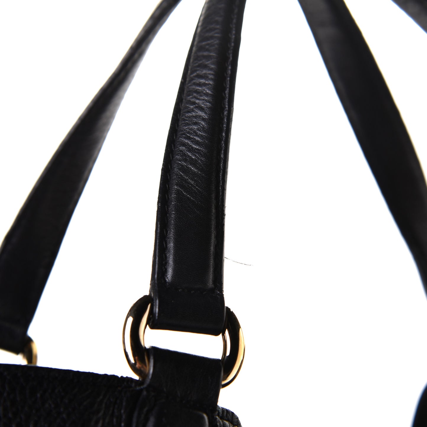 Pebbled Calfskin Large Soho Shoulder Bag Black