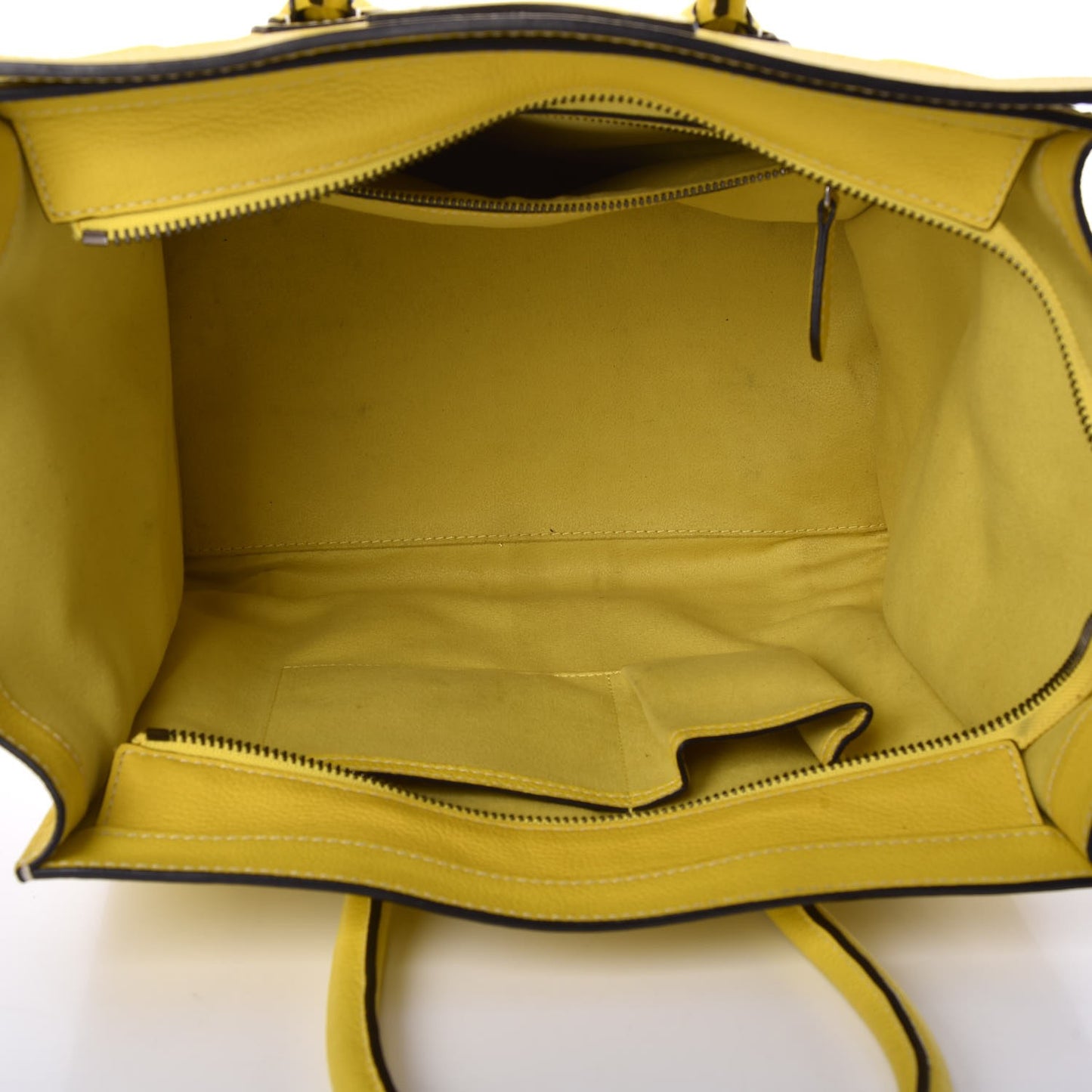 Drummed Calfskin Mini Luggage Citron