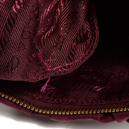 Prada Tessuto Nylon Origami Pleated Wristlet Wine 9 of 10