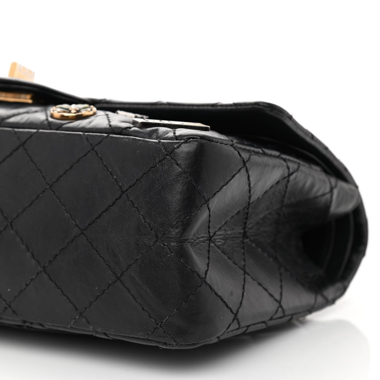 Aged Calfskin Quilted Casino 2.55 Reissue 225 Flap Black