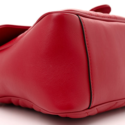 Gucci Calfskin Matelasse Small GG Marmont Top Handle Shoulder Bag Hibiscus Red 9 of 15