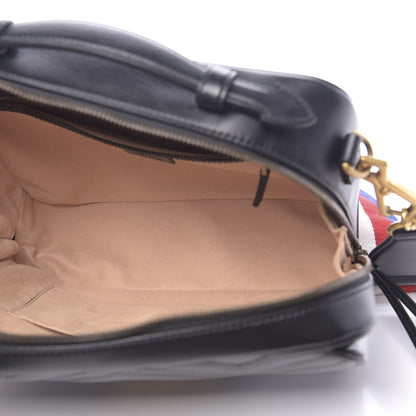 Gucci Calfskin Matelasse Sylvie Web Small GG Marmont Top Handle Shoulder Bag Black 5 of 11