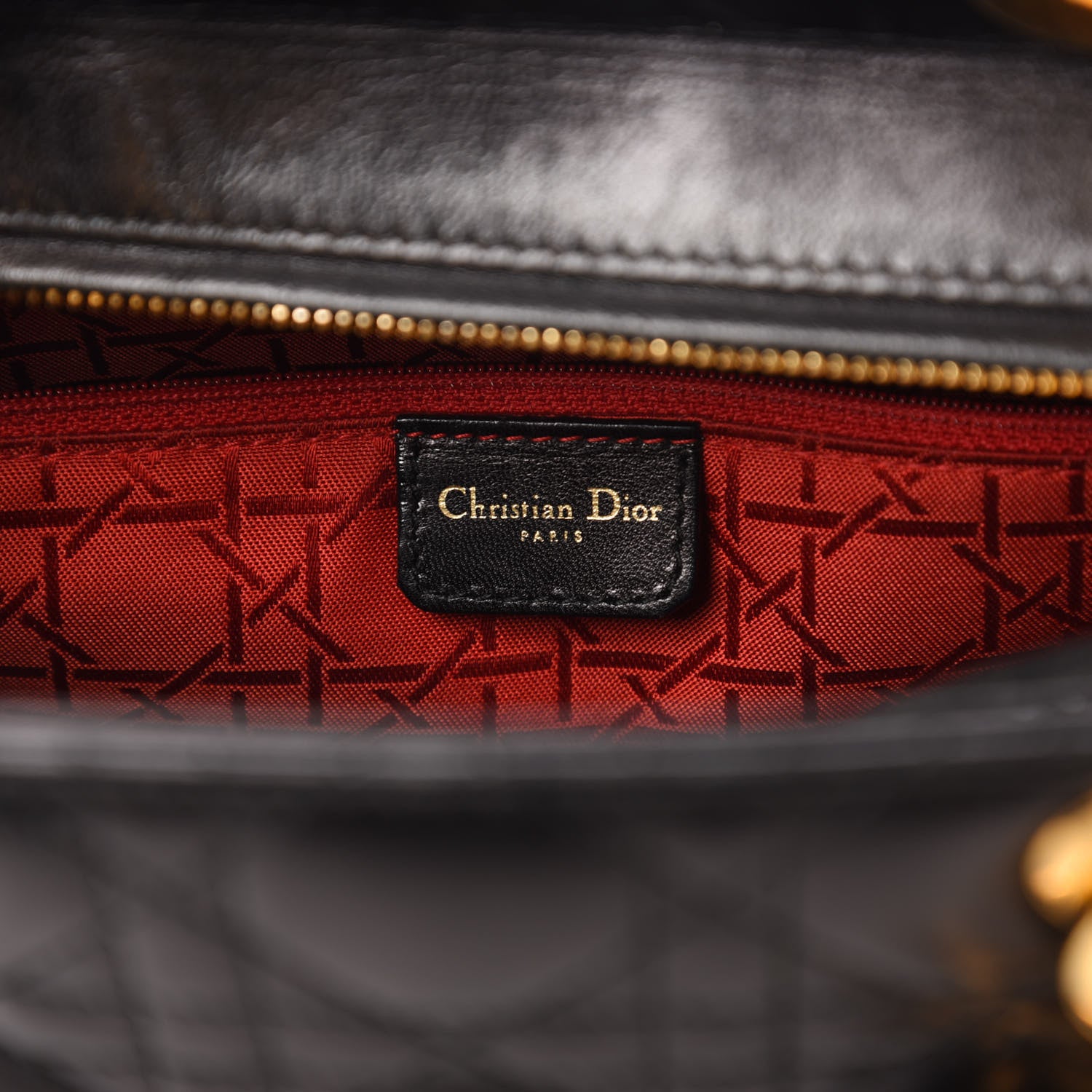 Christian Dior Lambskin Cannage Large Lady Dior Black 8 of 11