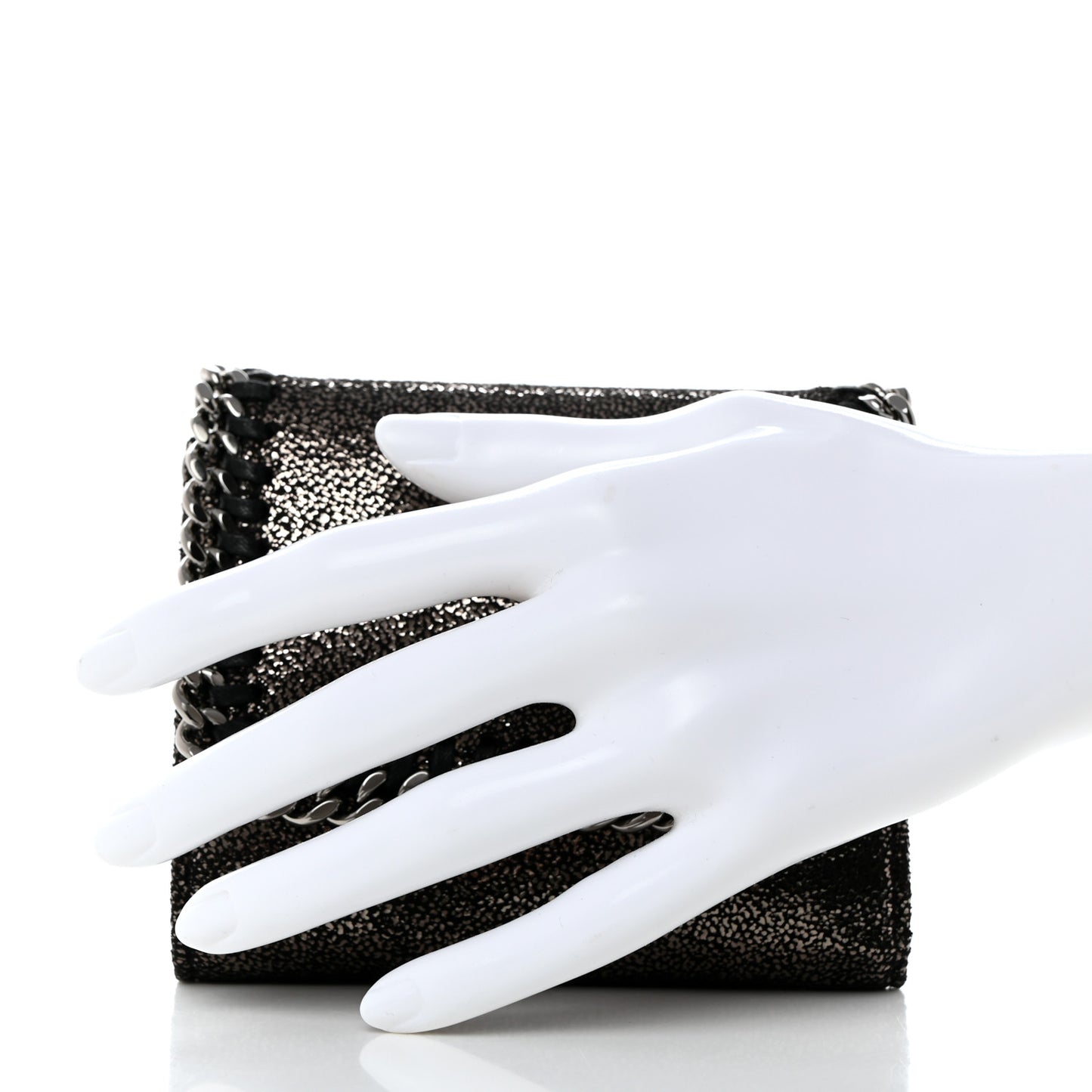 Shaggy Deer Small Falabella Flap Wallet Black