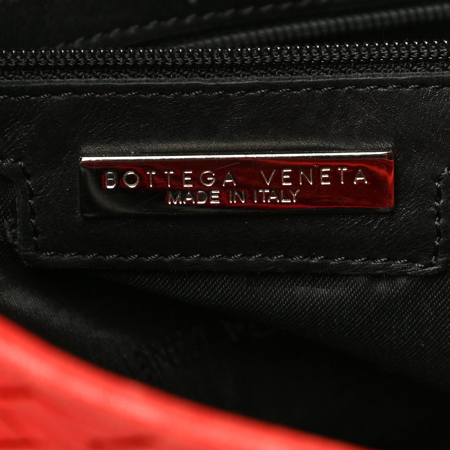 Nappa Intrecciato Shoulder Bag Red