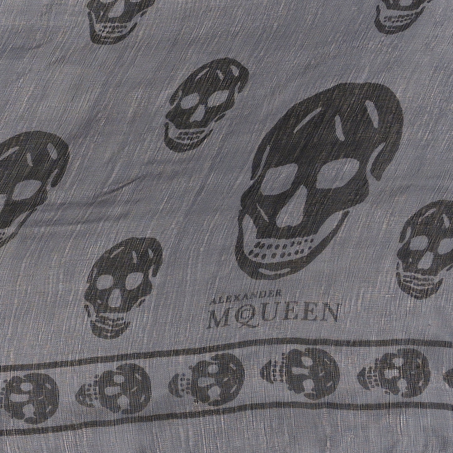 Silk Chiffon Skull Scarf Black Grey