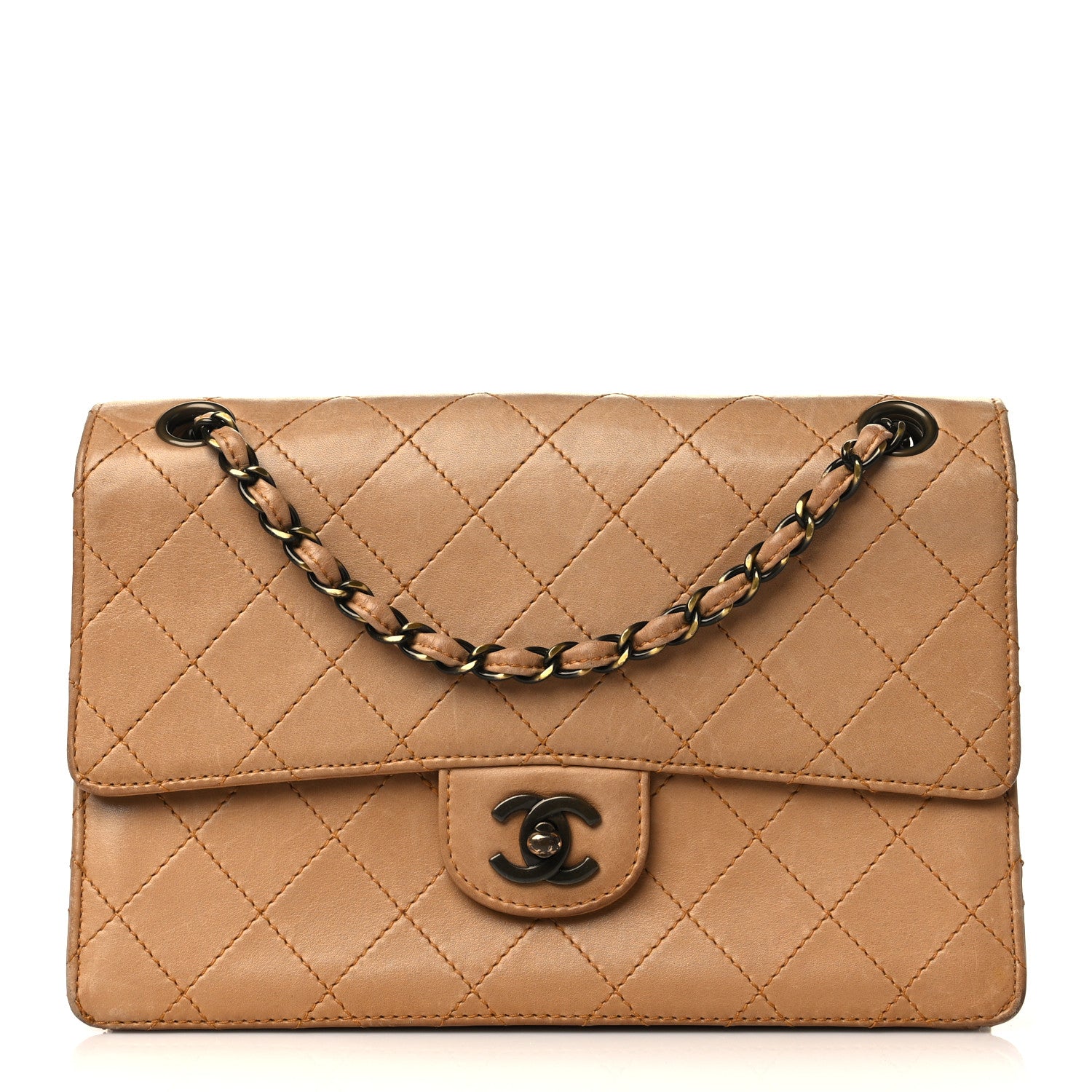 Chanel Lambskin Quilted Small Single Flap Beige 1 of 10