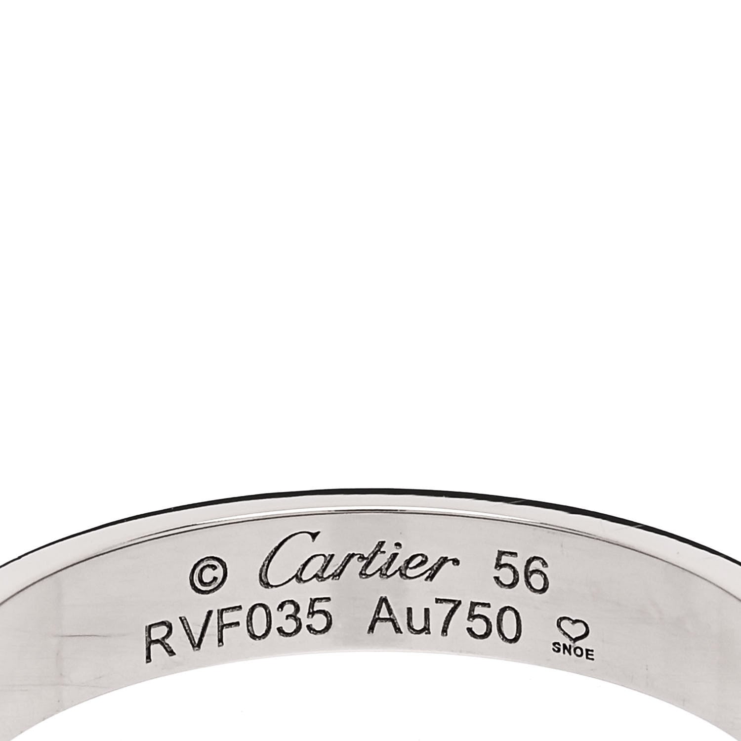 Cartier 18K White Gold 3.5mm LOVE Wedding Band Ring 56 7.5 4 of 5