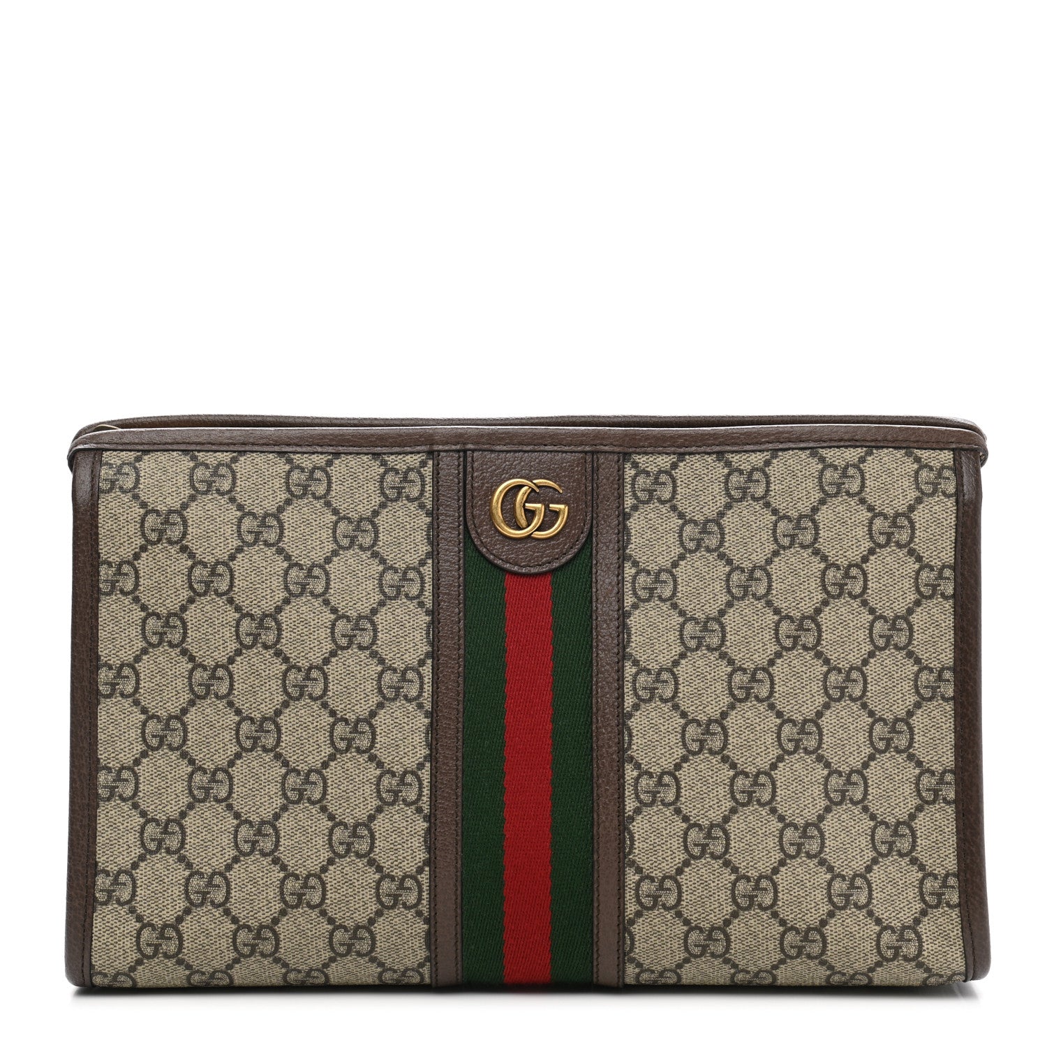 Gucci GG Supreme Monogram Web Toiletry Case Brown 1 of 8