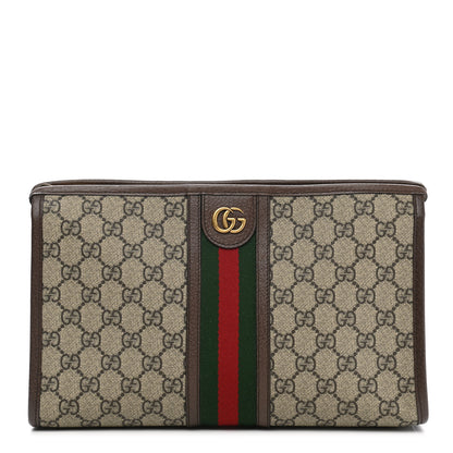 Gucci GG Supreme Monogram Web Toiletry Case Brown 1 of 8