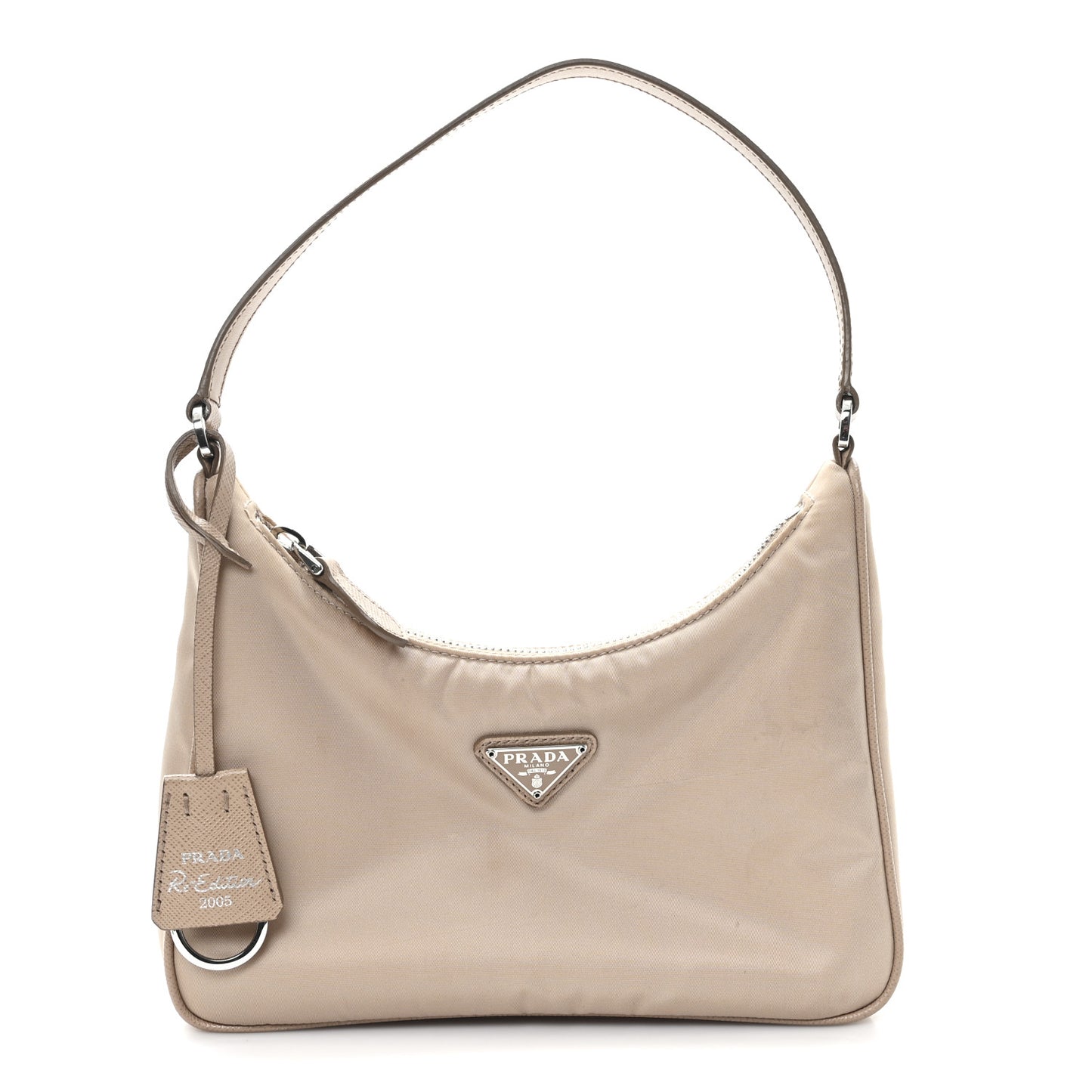 Re-Nylon Saffiano Mini Re-Edition 2005 Bag Cammeo