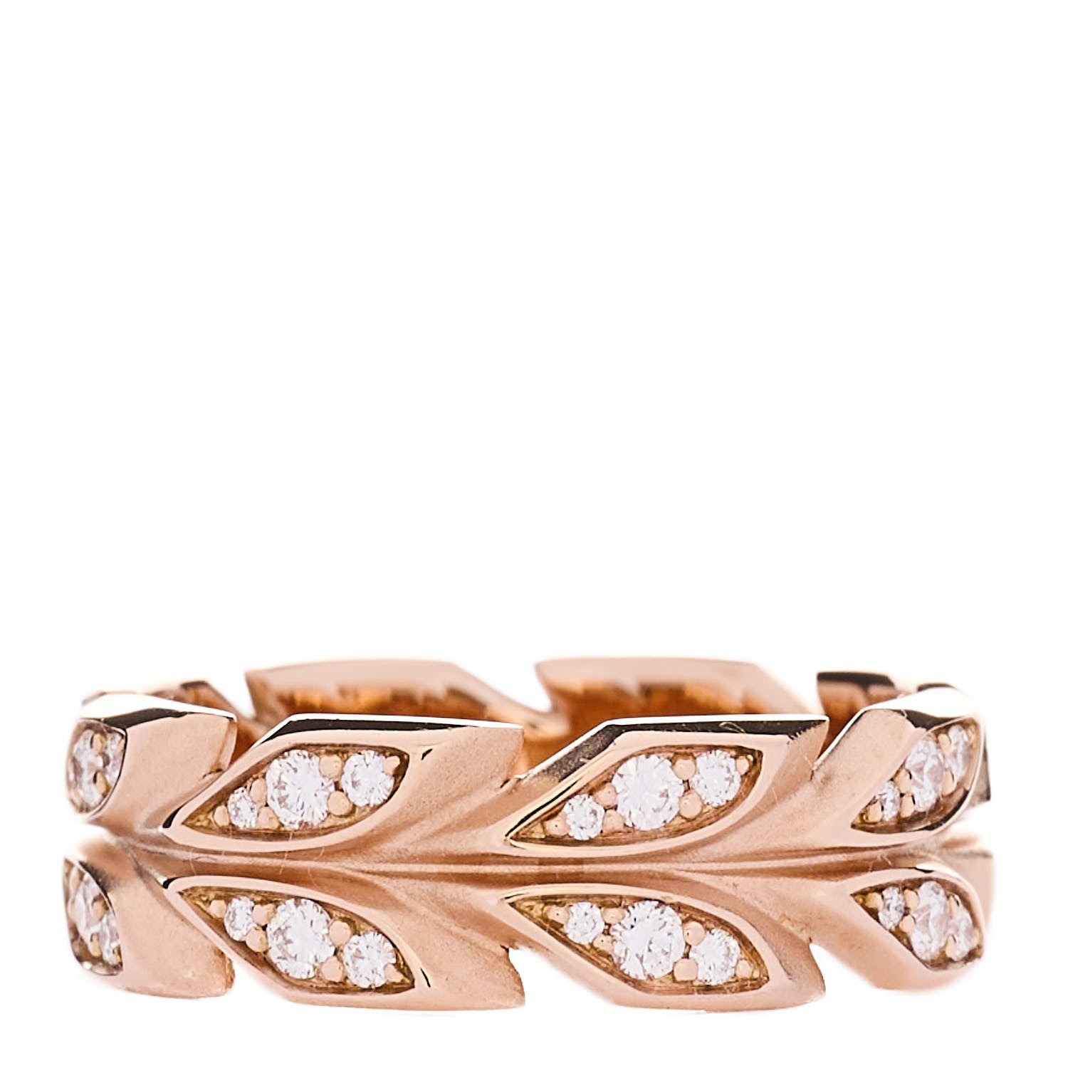 Tiffany 18K Rose Gold Diamond Victoria Vine Band Ring 49 5 3 of 6