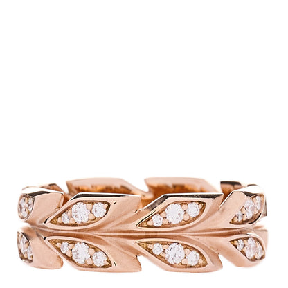 Tiffany 18K Rose Gold Diamond Victoria Vine Band Ring 49 5 3 of 6