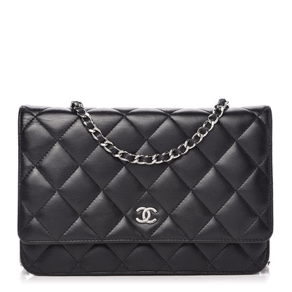 Chanel Lambskin Quilted Wallet On Chain WOC Black 1 of 11