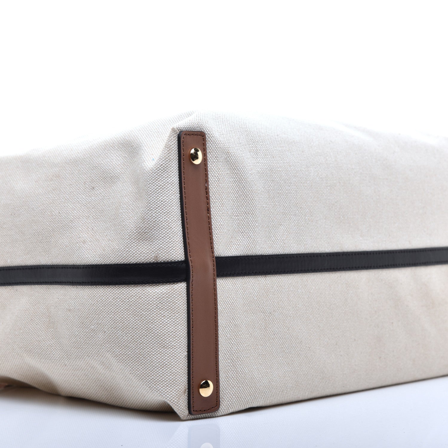 Burberry Cotton Canvas Calfskin Large Soft Belted Tote Bag Natural 8 of 8