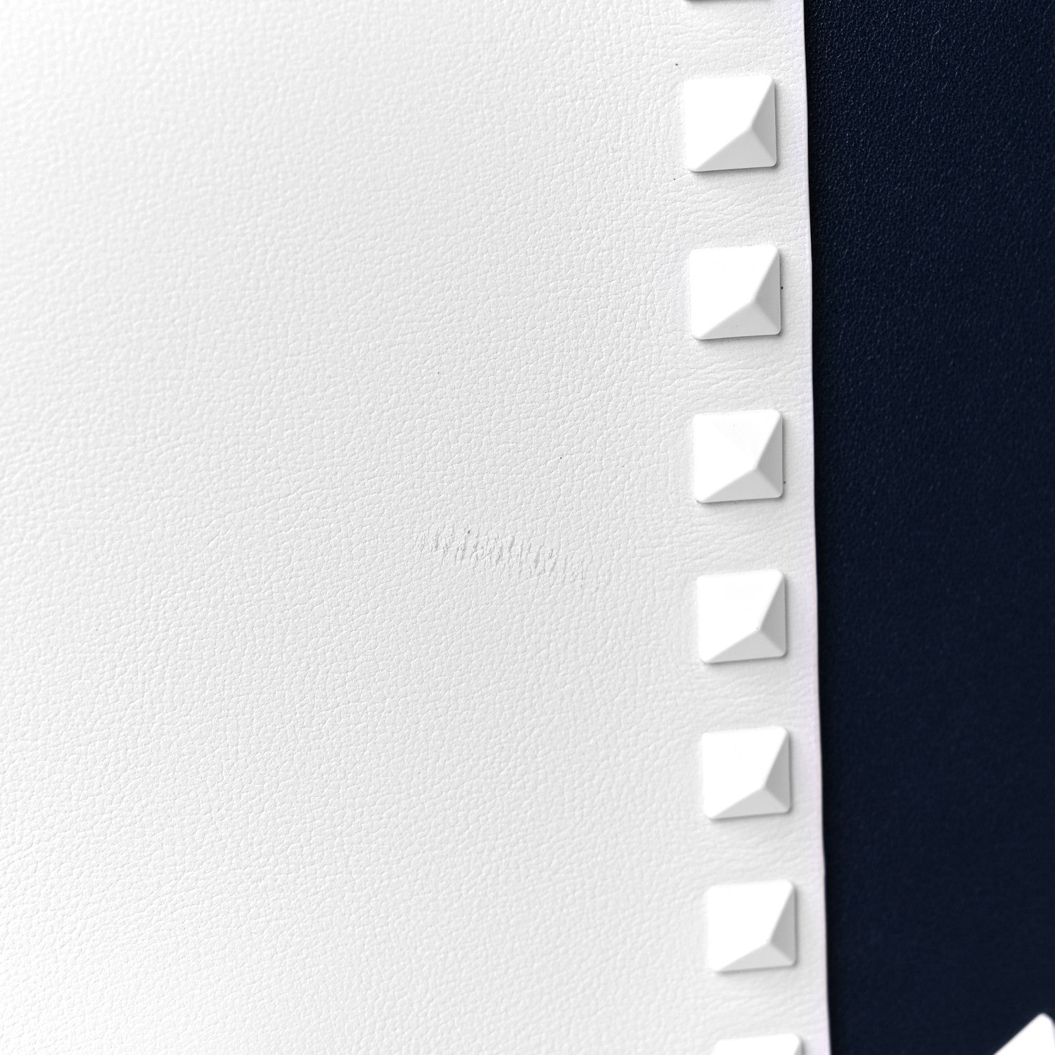 Valentino Garavani Vitello Colorblock Large Free Rockstud Halfmoon Saddle Bag Marine White 11 of 12