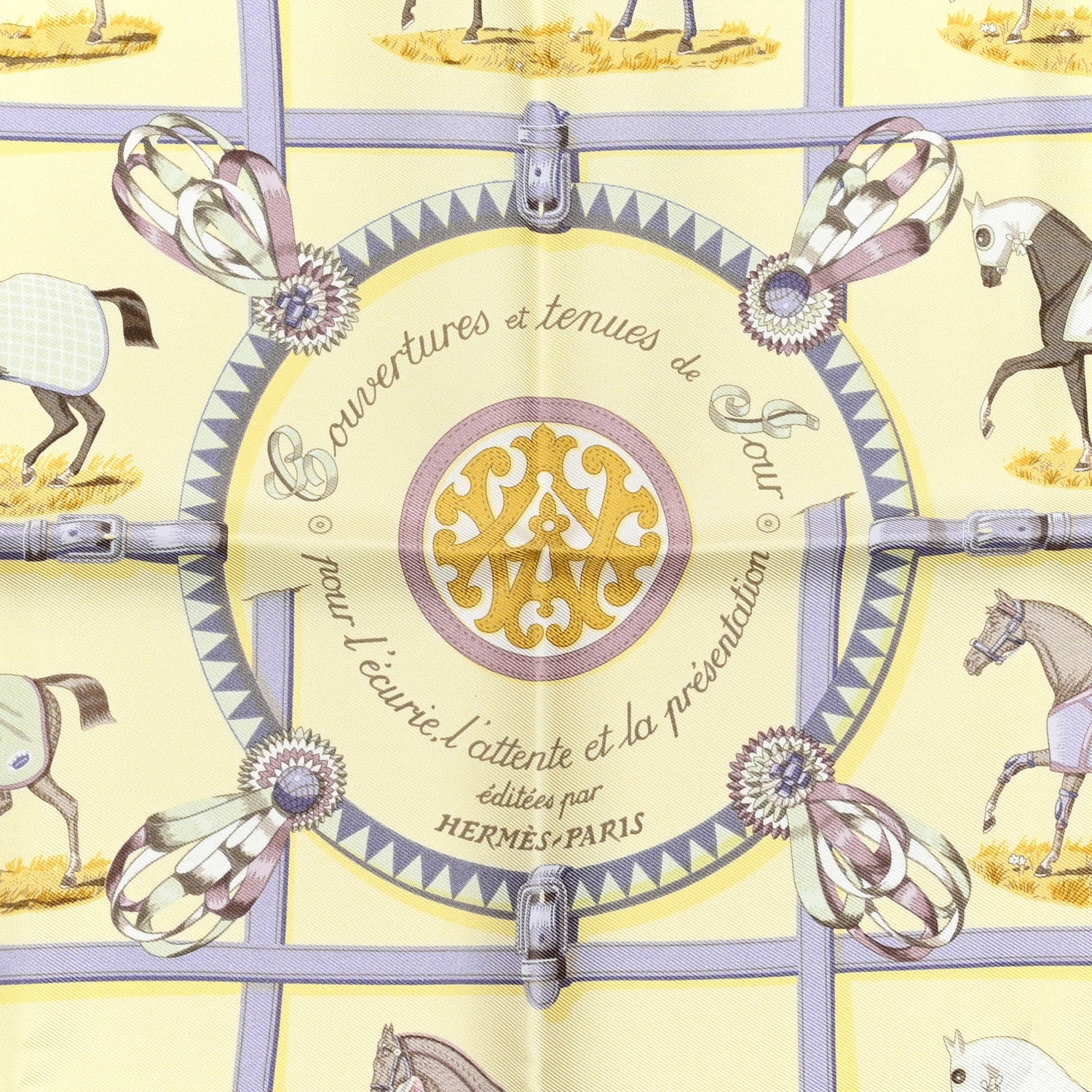 Hermes Silk Couvertures Et Tenues de Jour Pocket Square 2 of 5