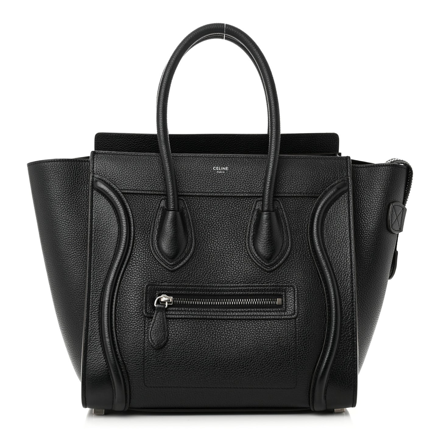 Drummed Calfskin Micro Luggage Black