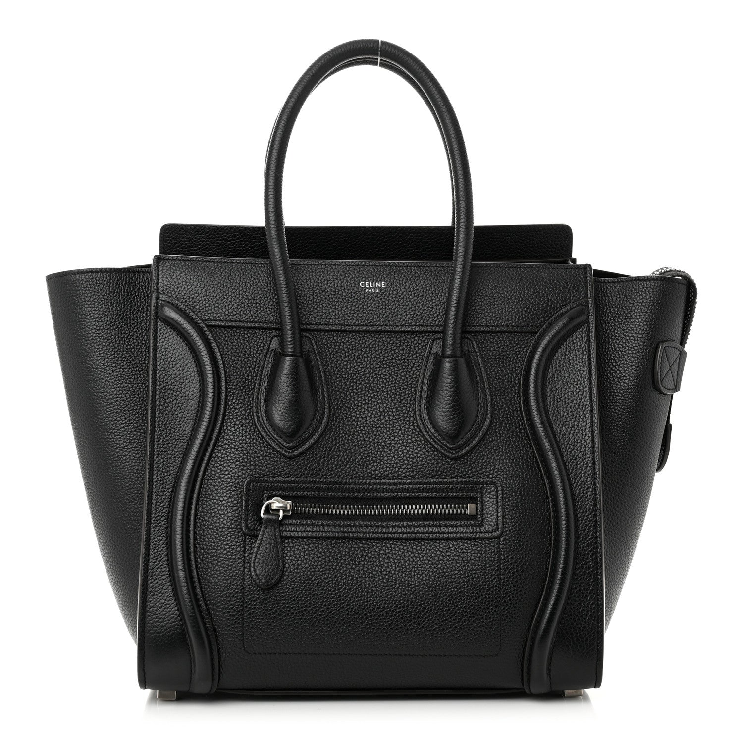 Celine Drummed Calfskin Micro Luggage Black 1 of 9