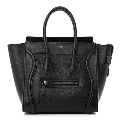 Celine Drummed Calfskin Micro Luggage Black 1 of 9