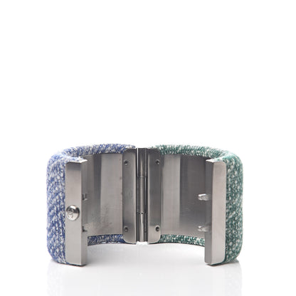 Chanel Knit CC Cuff Blue Green 3 of 5