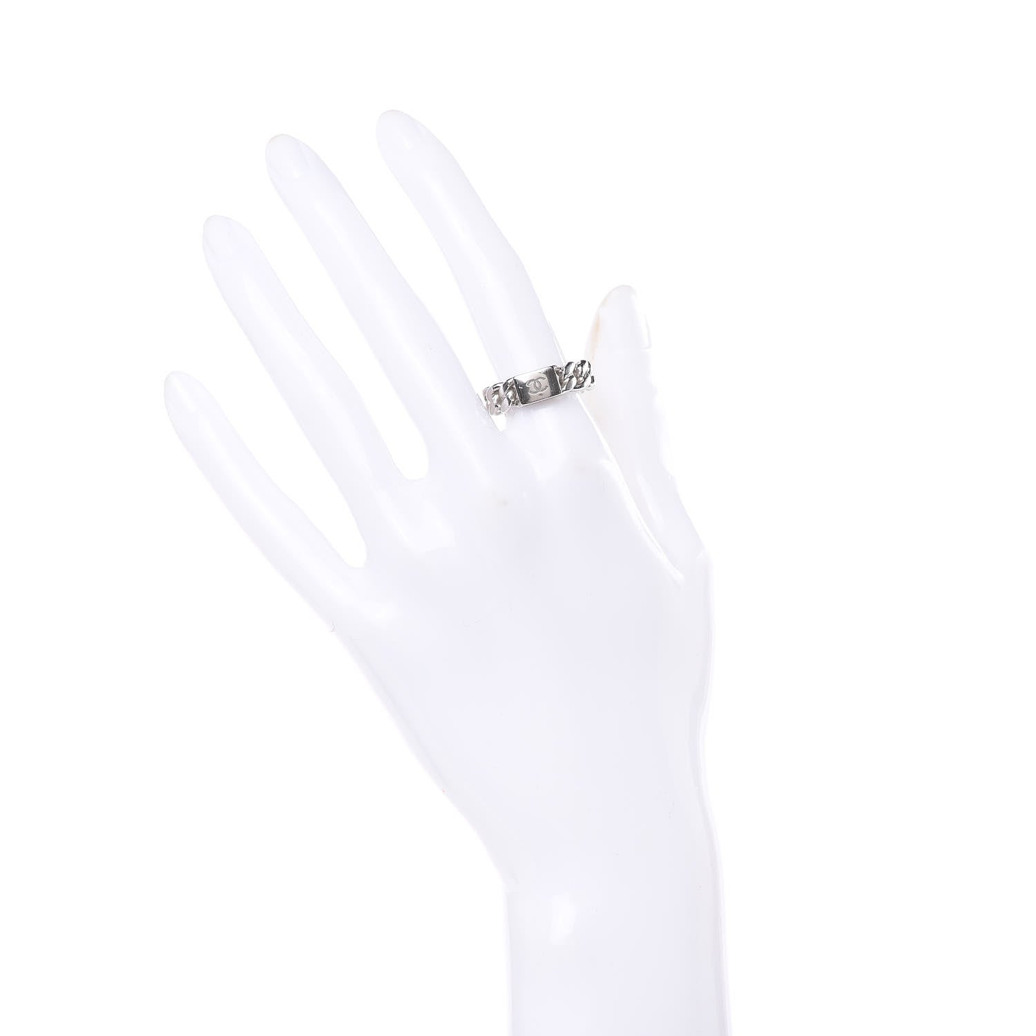Chanel Chain CC Ring 6 Silver 2 of 5