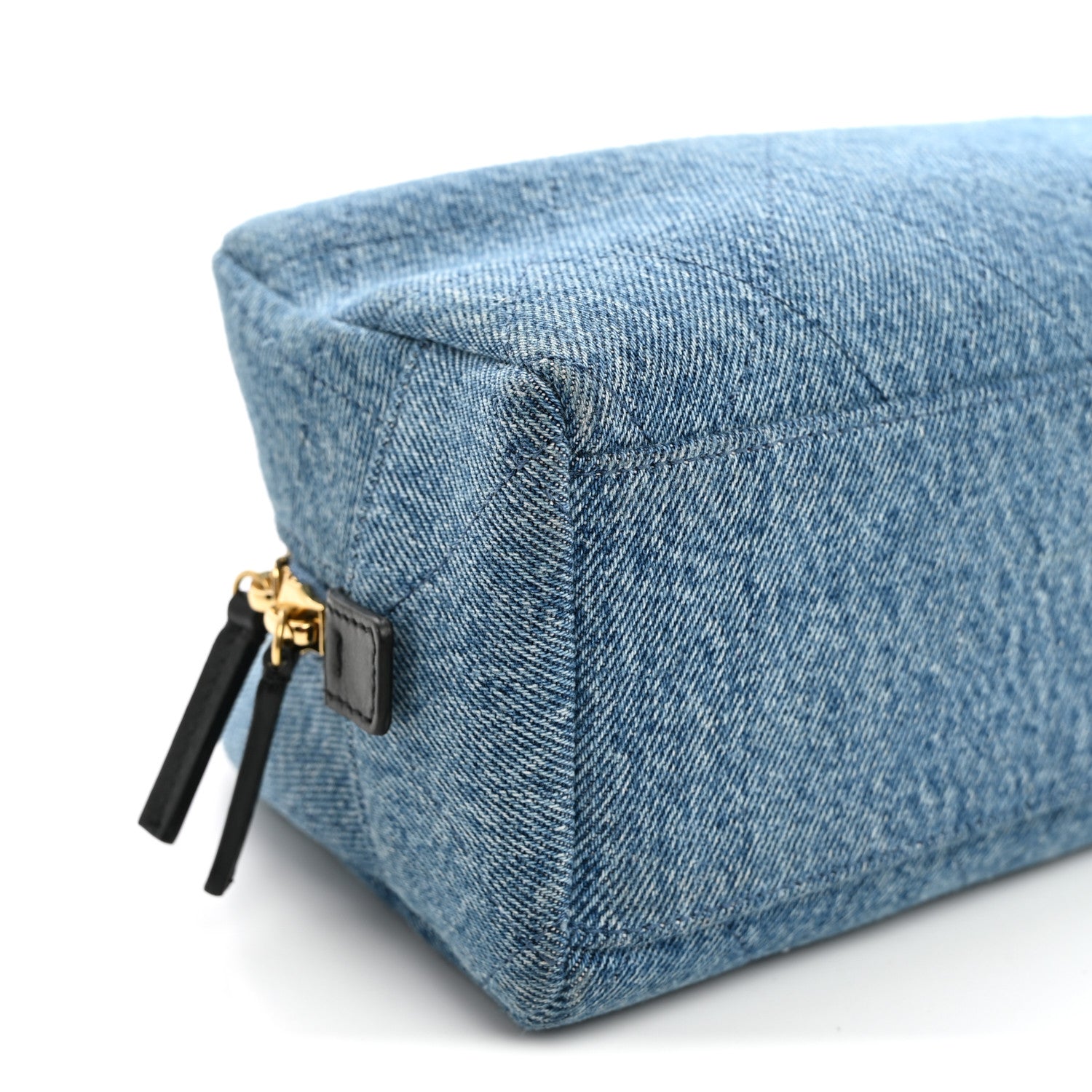 Chanel Denim Quilted Eyes On You Bowling Bag Blue 9 of 11