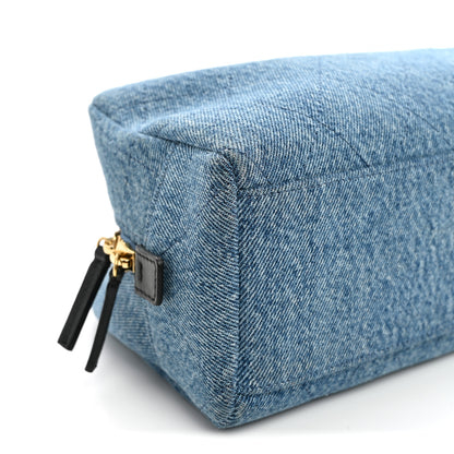 Chanel Denim Quilted Eyes On You Bowling Bag Blue 9 of 11