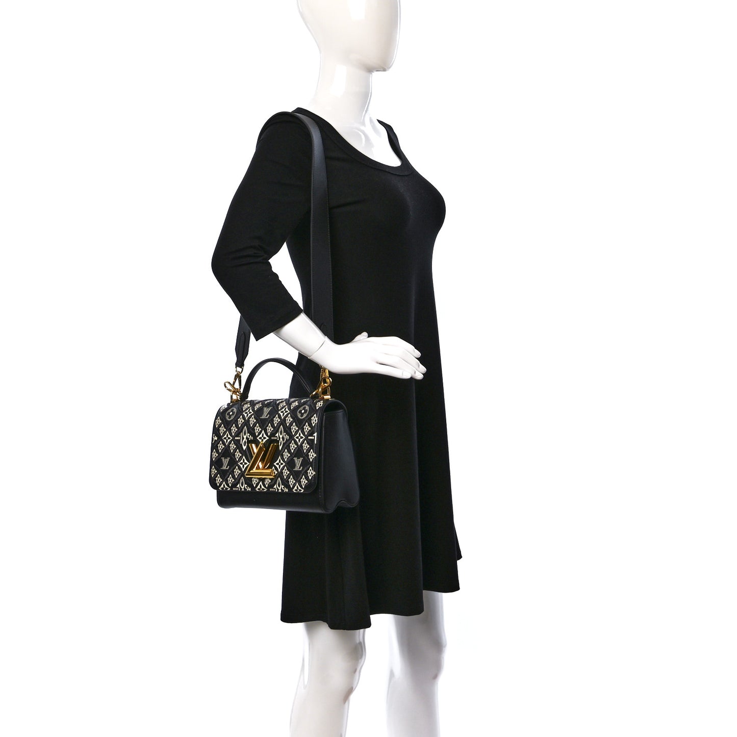 Calfskin Since 1854 Embroidered Twist MM Black