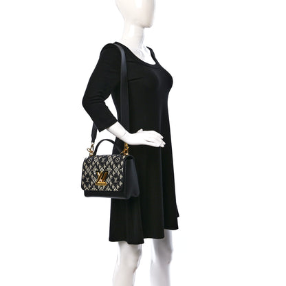 Louis Vuitton Calfskin Since 1854 Embroidered Twist MM Black 3 of 9