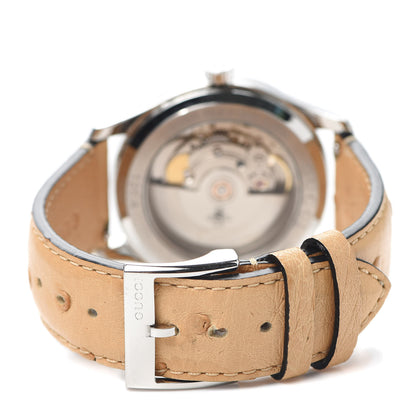 Gucci Stainless Steel Ostrich Mother of Pearl 38mm G-Timeless Cat Automatic Watch 3 of 5