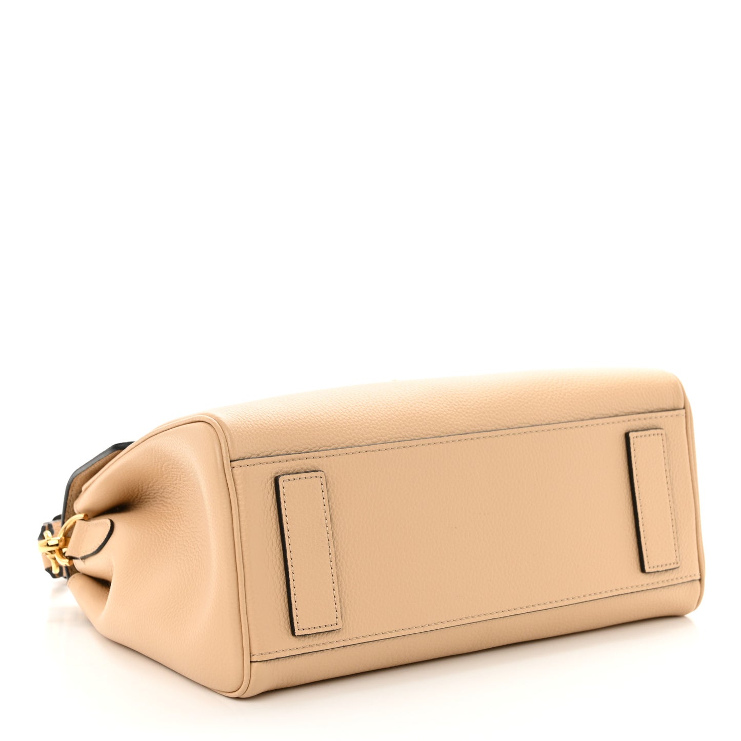 Grainy Calfskin Virtus Top Handle Bag Beige