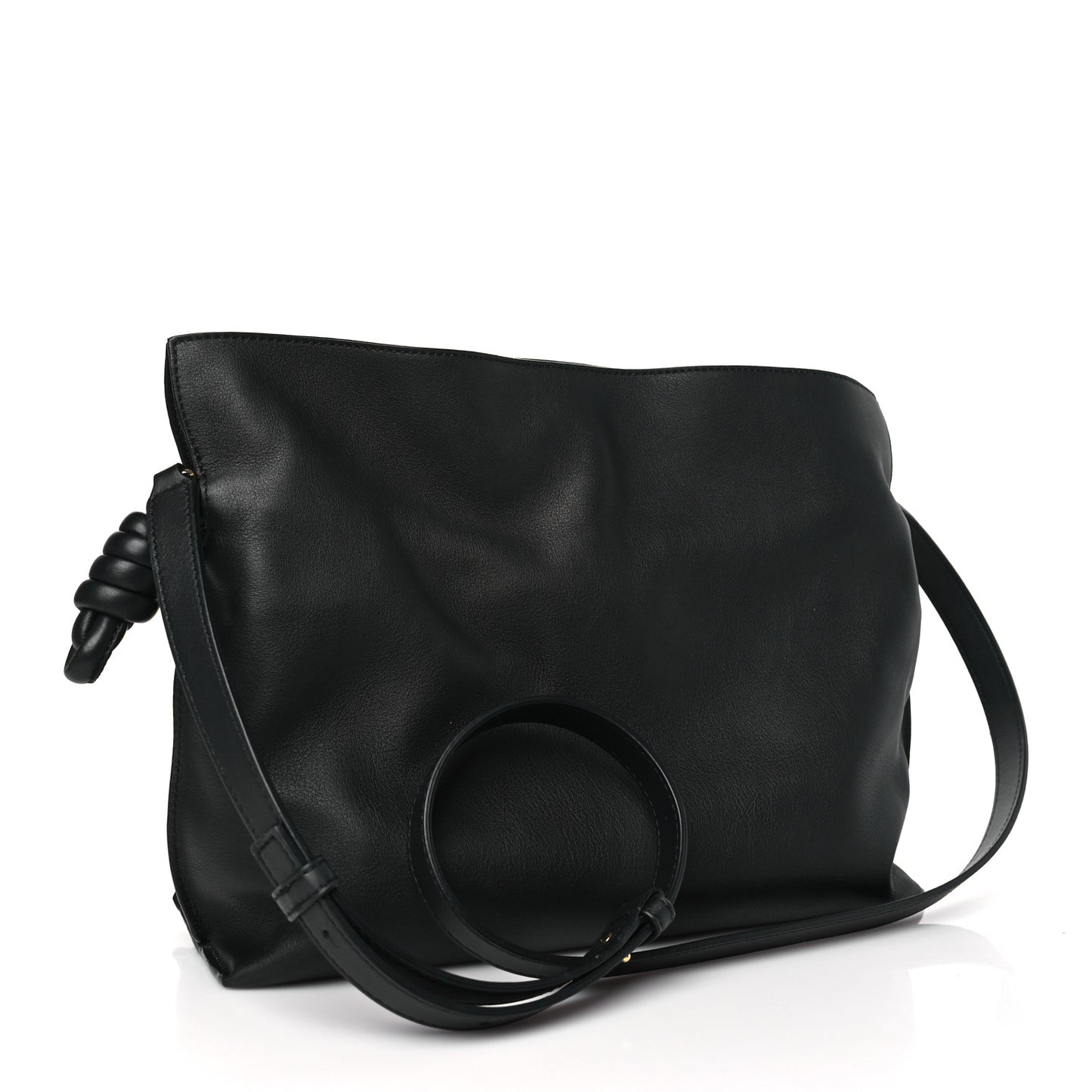 Nappa Flamenco Knot Clutch Black