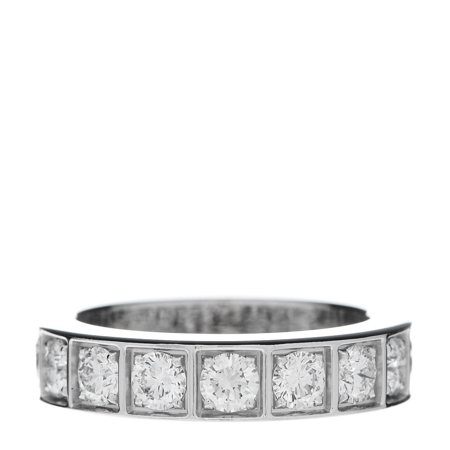 18K White Gold Diamond Tectonic Band Ring 55 7.25
