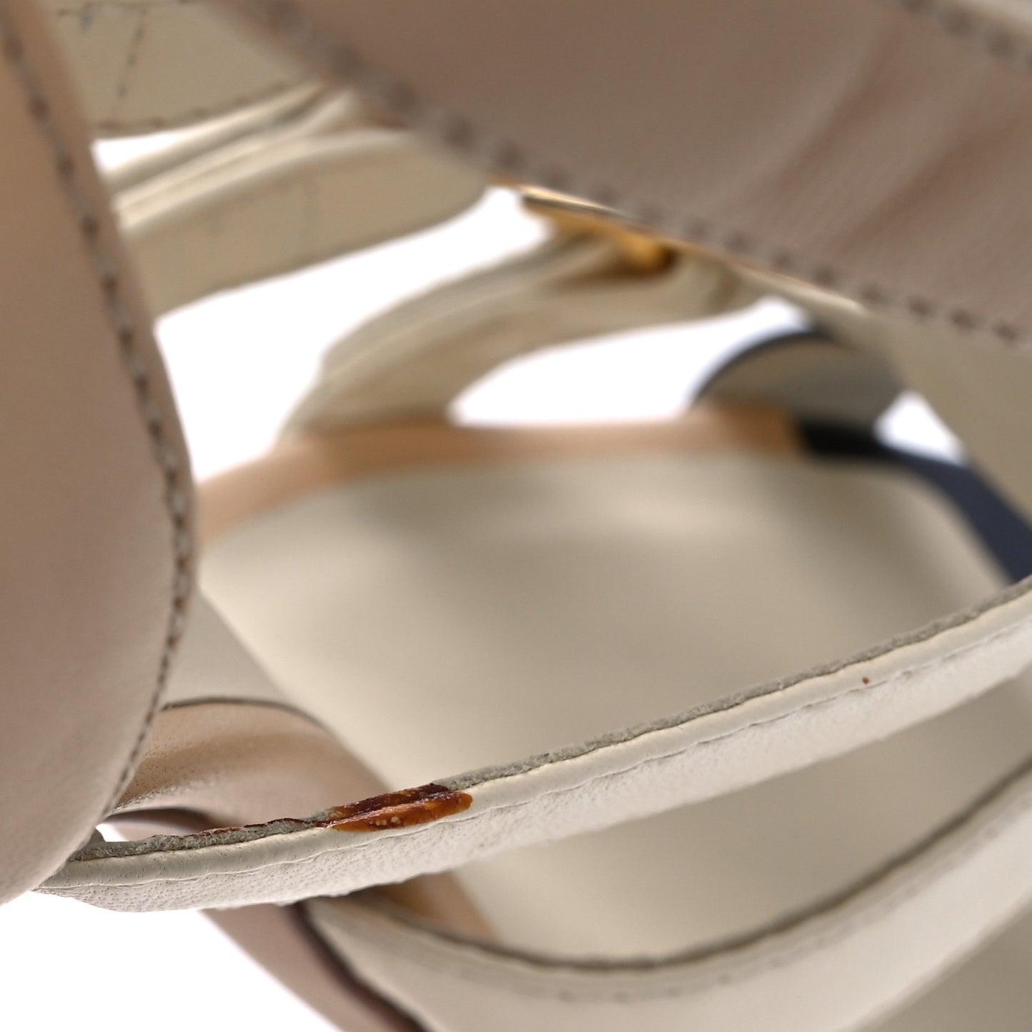 Lambskin Gladiator Sandals 36 Beige White Black