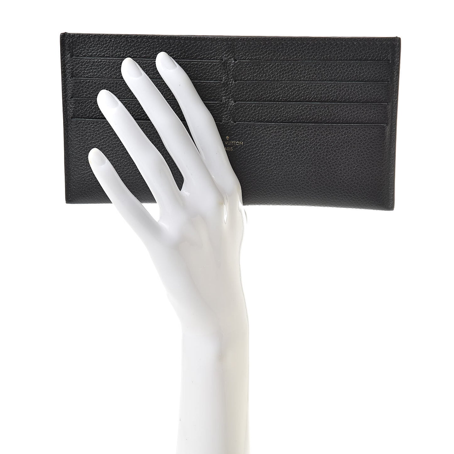 Calfskin Felicie Chain Wallet Card Holder Insert Black