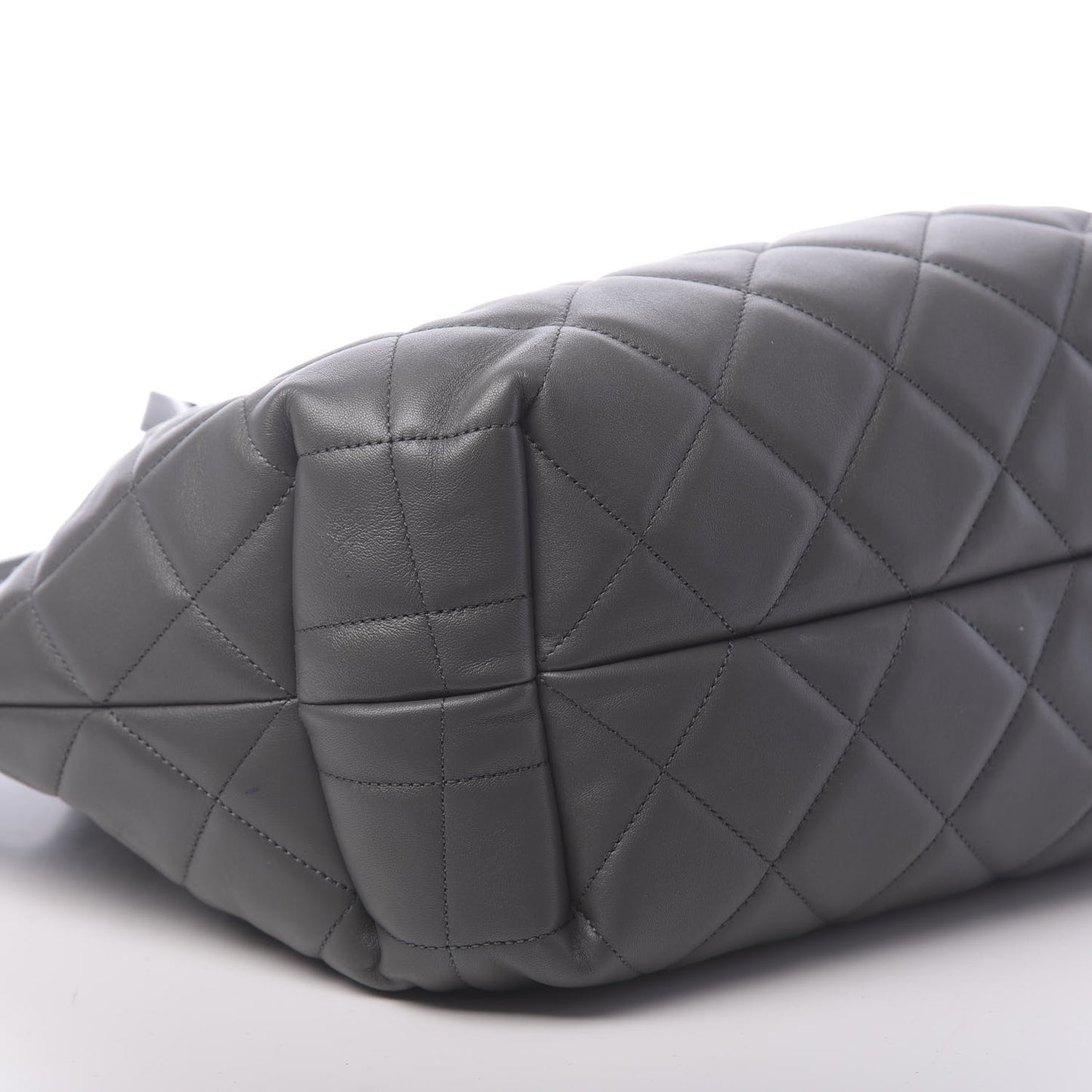 Lambskin Quilted CC Dweller Drawstring Tote Grey