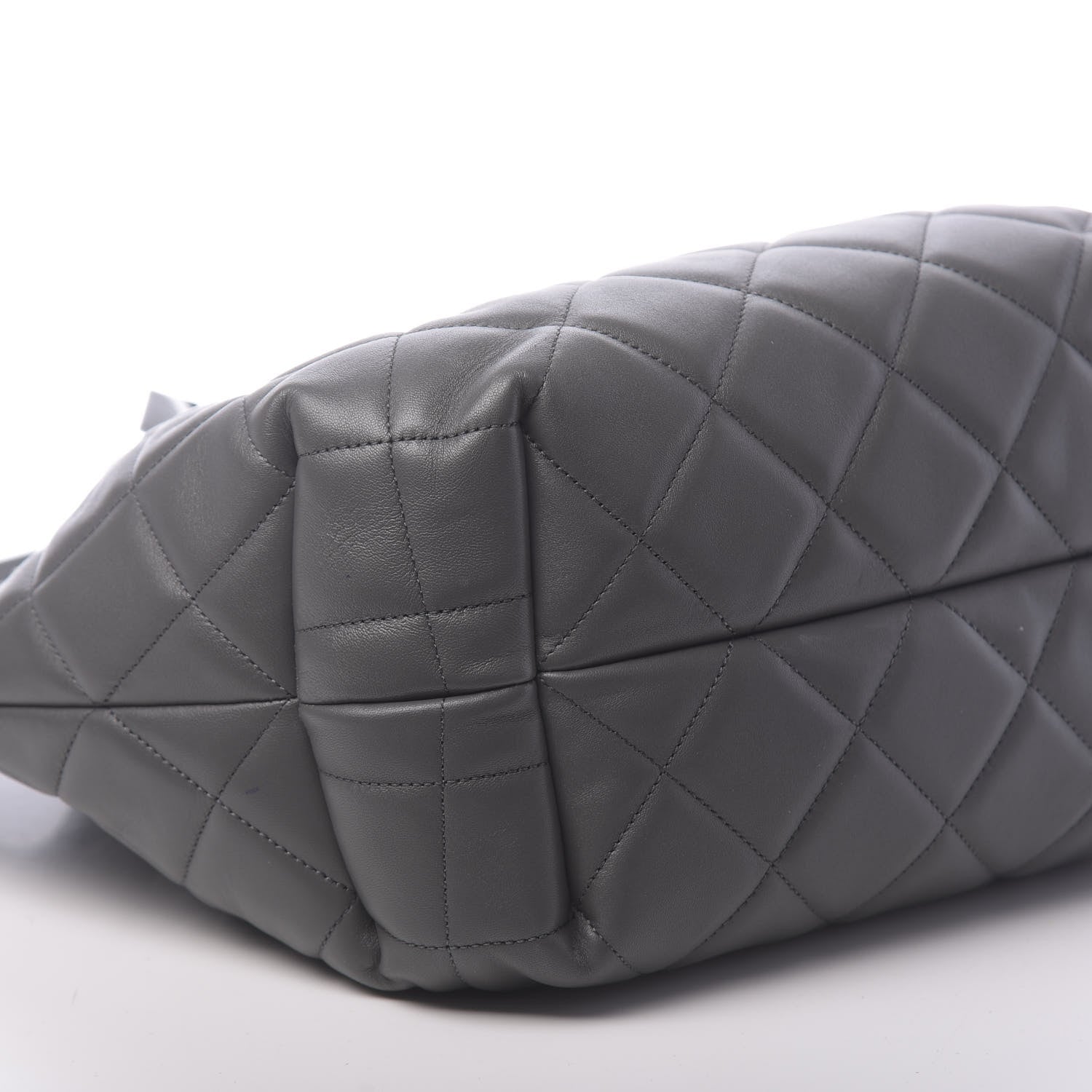 Chanel Lambskin Quilted CC Dweller Drawstring Tote Grey 9 of 11