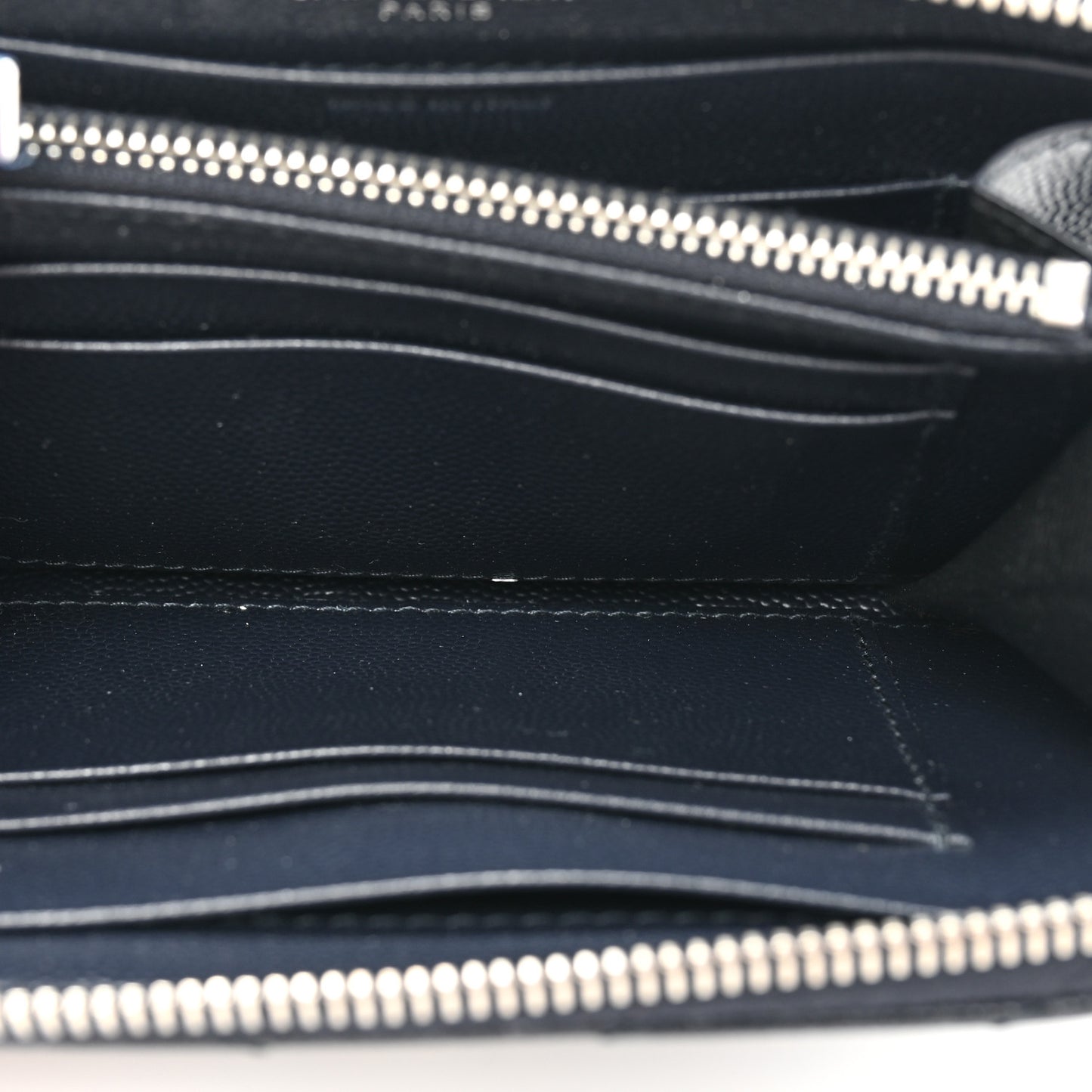 Grain De Poudre Matelasse Chevron Monogram Small Zip Around Wallet Deep Marine