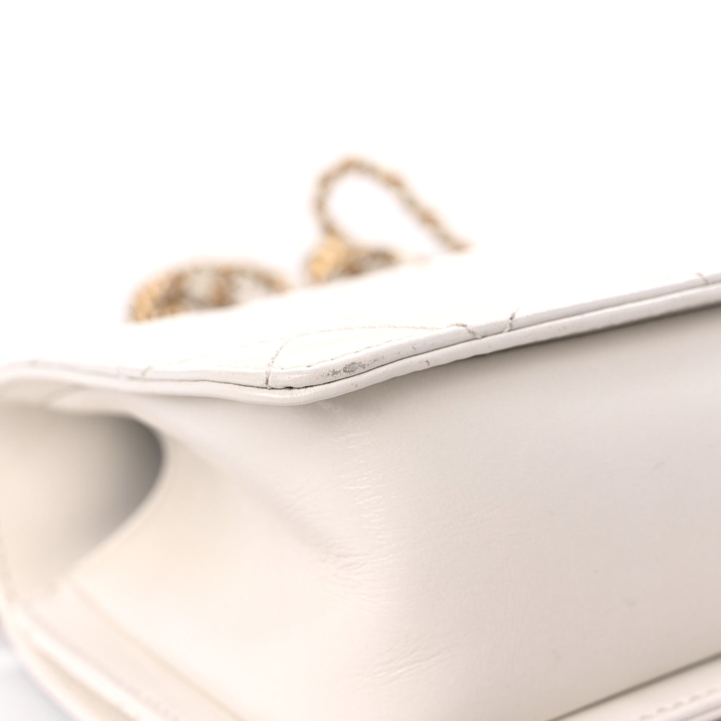 Calfskin Quilted Mini Perfect Fit Flap White