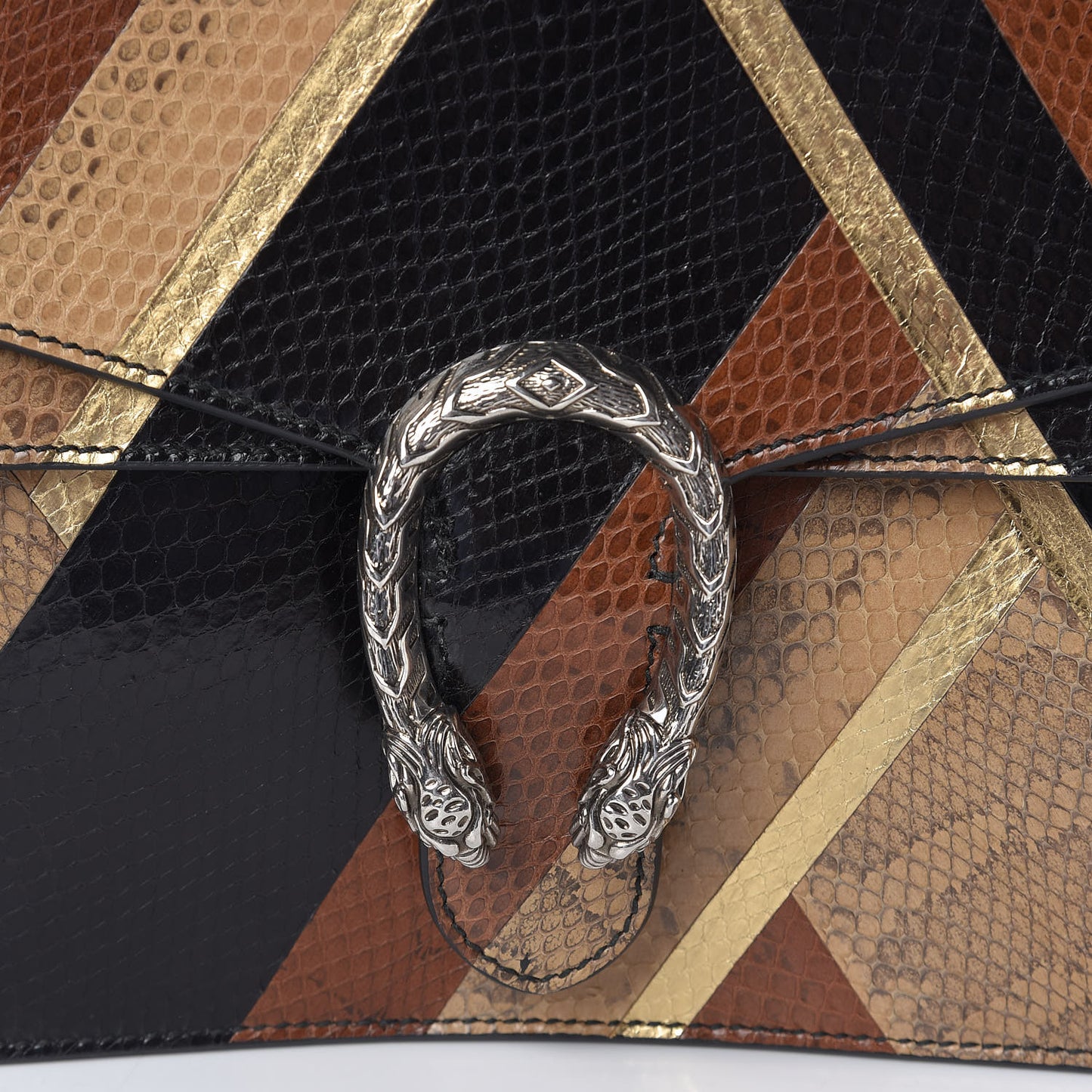 Ayers Snakeskin Chevron Medium Dionysus Shoulder Bag Multicolor